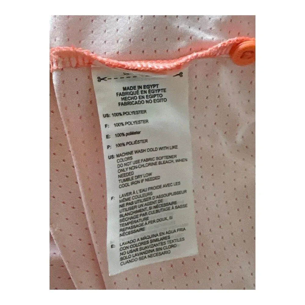 Adidas Golf Polo Shirt Mens 2XL Coral Pink Performance Print Short Sleeve Logo